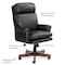 Officesource Lancaster Collection High Back Executive Swivel with Mahogany Frame 378VBK - alternate 2